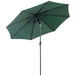 Outsunny Parasol de jardin extérieur Parasol droit inclinable Ø 3 m en métal Rond Polyester 180g/m² manivelle inclinable Vert