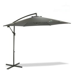 MaxxGarden Parasol Déporté hexagonale 3M - avec Manivelle Anti-Retour - Inclinable - Toile 180 GR/m2 avec Protection UV - Hauteur 220cm 6 Baleines en Aluminium - Anthracite