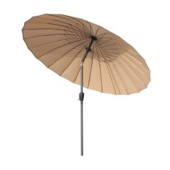 Angel Living Parasol De Jardin Parasol 250cm Rond 24 baleines L'Ombre De MéCanisme D'Inclinaison De Manivelle, Protection UV pour Balcon Terrasse Piscine Extérieur Plage (Beige)